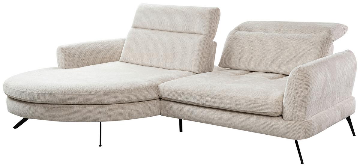 Kutna Garnitura Jasper - crna/sivo-bež, Moderno, tekstil/metal (177-198/85-104/277cm) - Premium Living