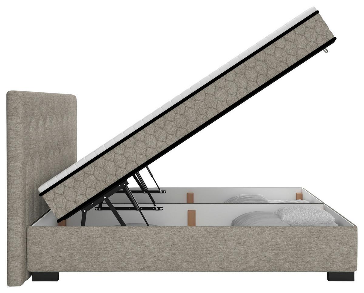 Postelja Z Vzmetnico Maya, Bež, 160x200 - črna/bež, Konvencionalno, umetna masa/tekstil (160/200cm) - Mömax