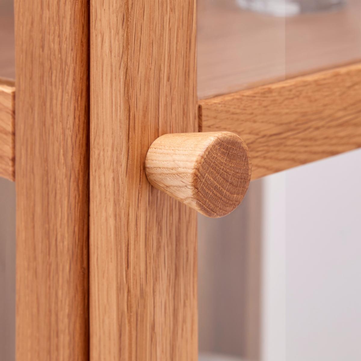 Vitrine Abir Eichefarben - Eichefarben/Naturfarben, MODERN, Karton/Glas (50/180/40cm) - Mömax