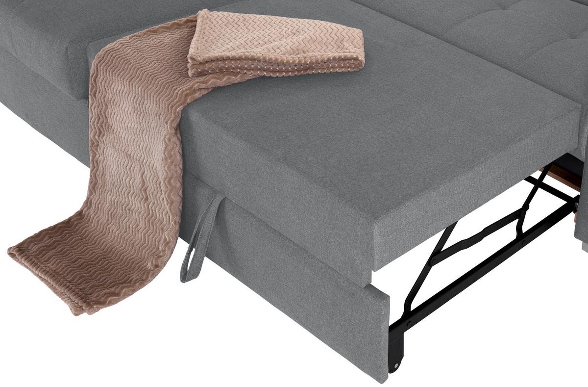Kutna Garnitura Perry - siva/srebrne boje, Design, tekstil/drvo (183/292cm) - Modern Living