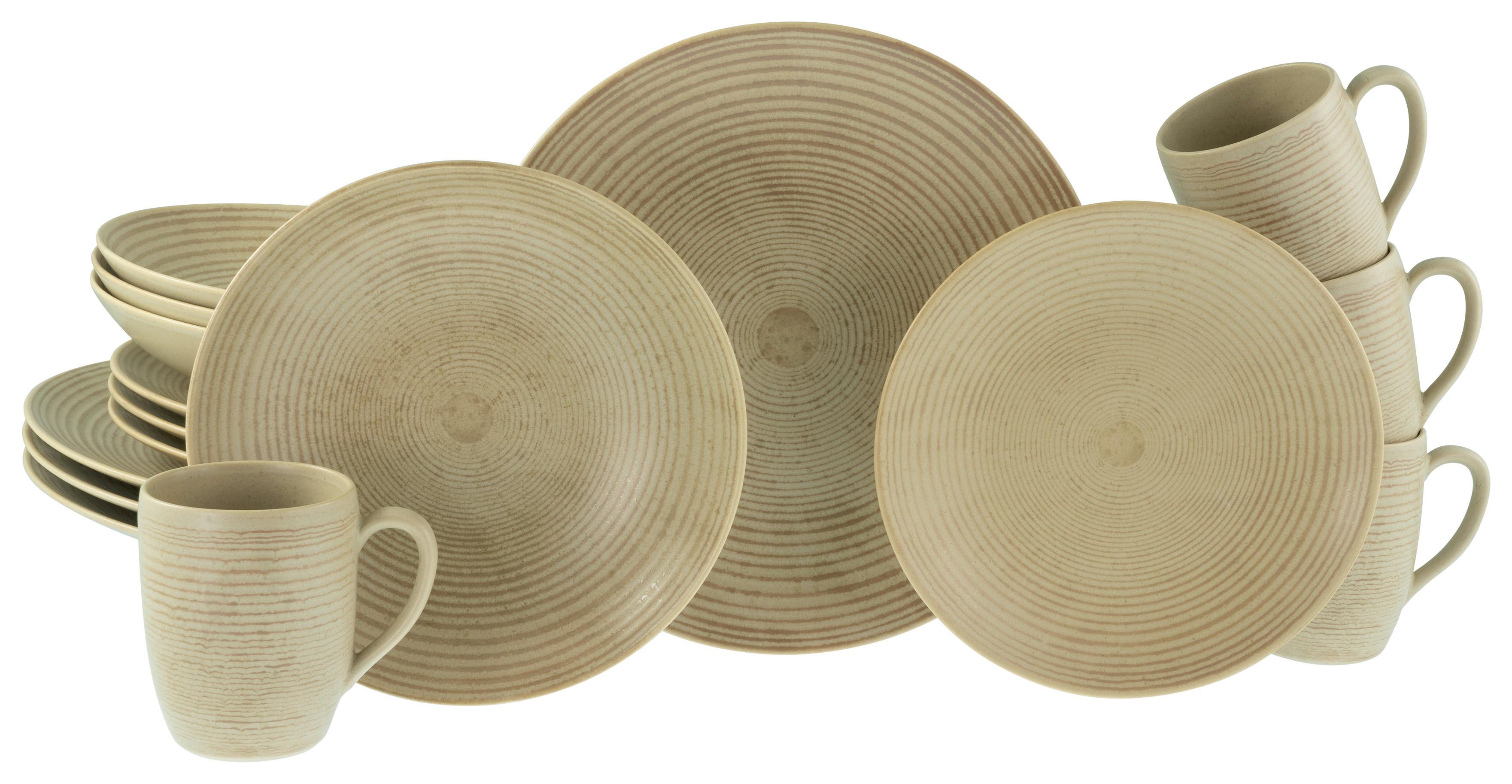 Kombinirani Servis Catania Sand, 16-Delni - peščene barve, Design, keramika - Creatable