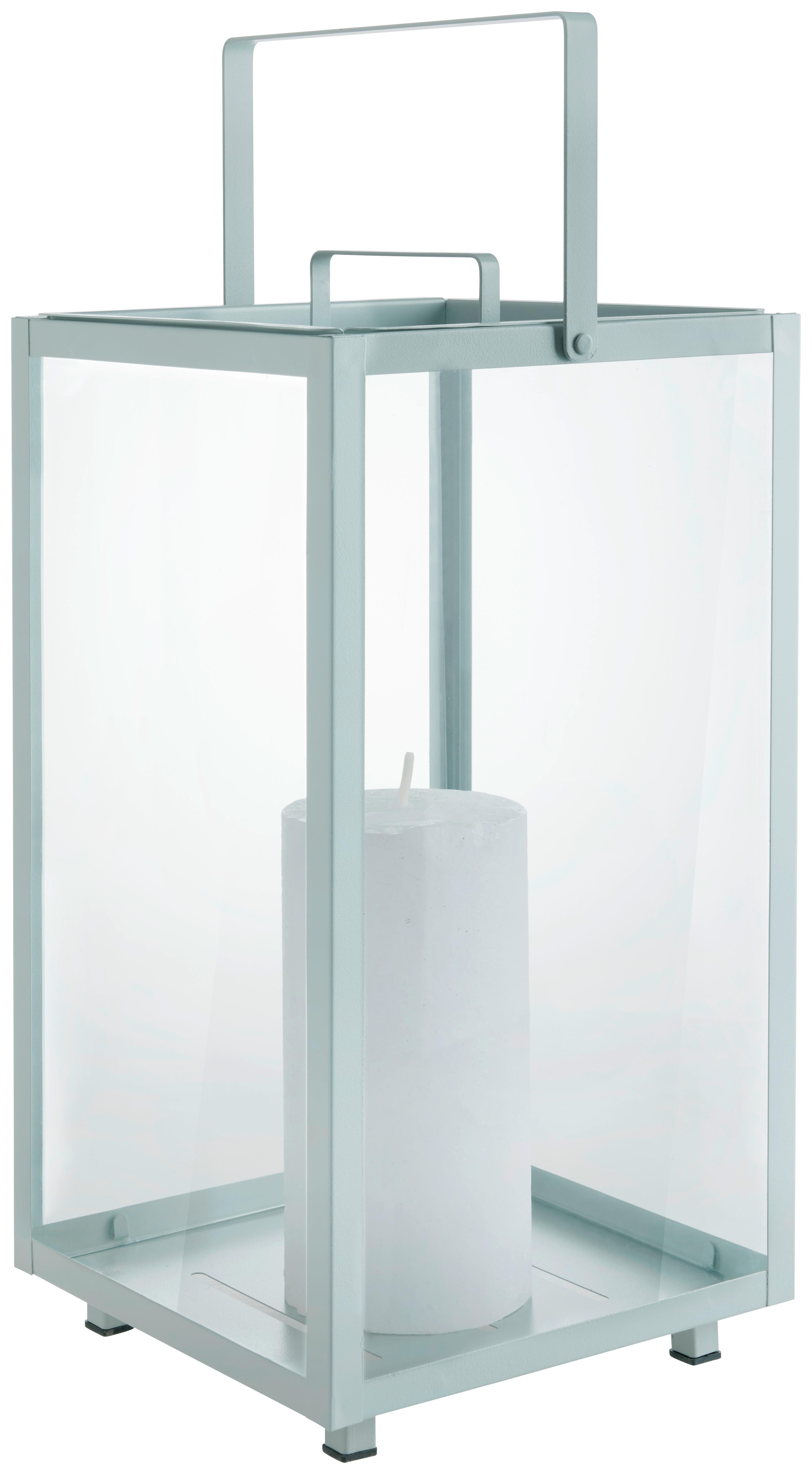 Laterne Sofia I in Salbeigrün - Salbeigrün, KONVENTIONELL, Glas/Metall (17/23/17cm) - Modern Living