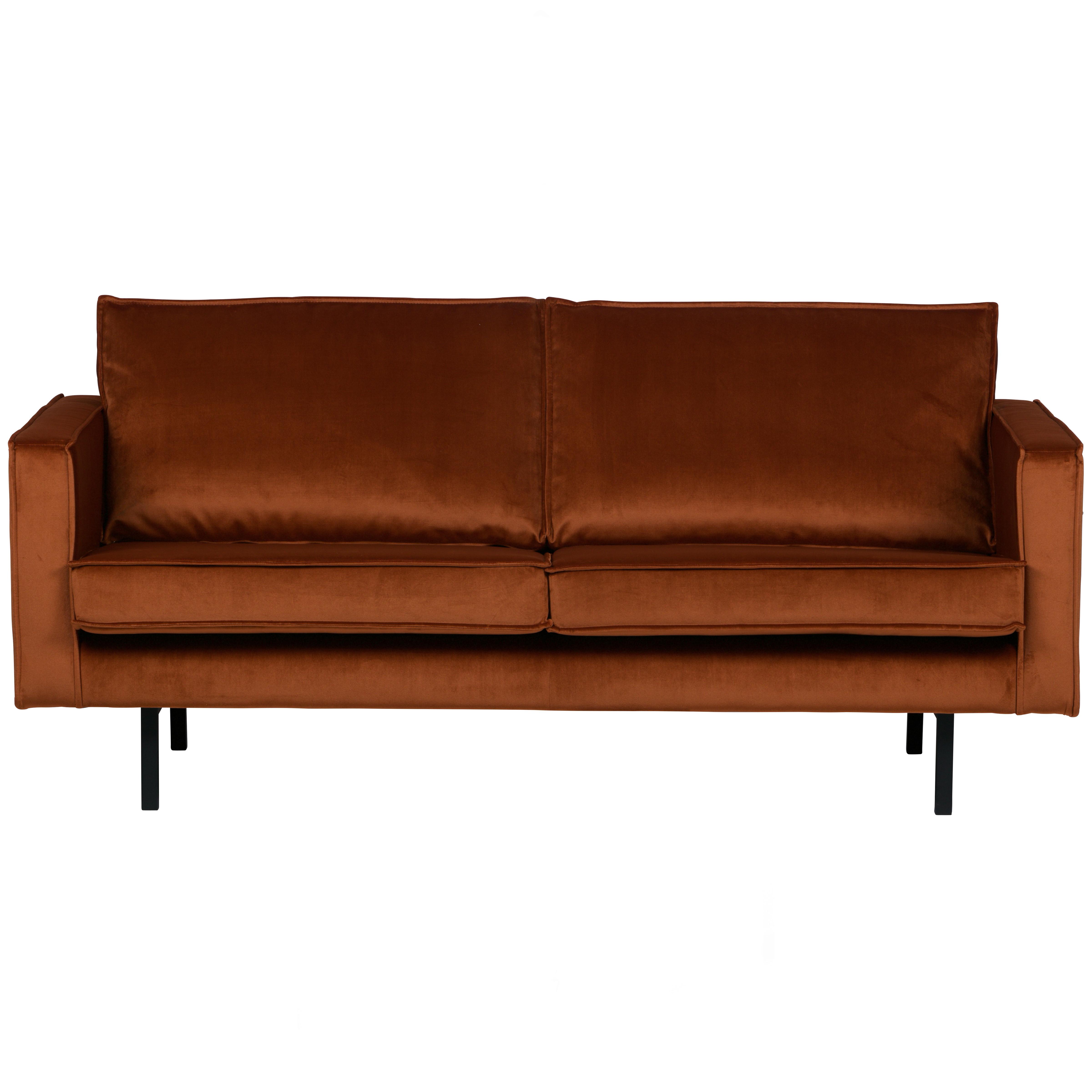 2,5-Sitzer Sofa Rodeo Rostfarben B: 190cm - Rostfarben/Schwarz, Design, Textil/Metall (190/85/86cm) - Livetastic