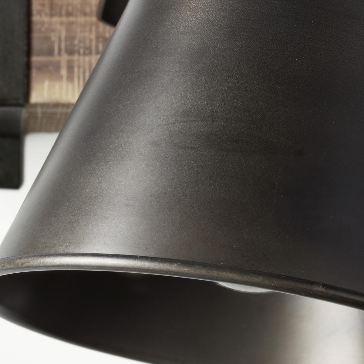 Wandleuchte  Plow in Schwarz max. 10 Watt - Schwarz, Design, Holz/Metall (24/25cm) - Brilliant