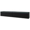 Lowboard ca. 180x30 cm mit LED Fischgräte Schwarz - Schwarz/Grau, Basics, Holzwerkstoff/Kunststoff (180/30/33cm) - P & B
