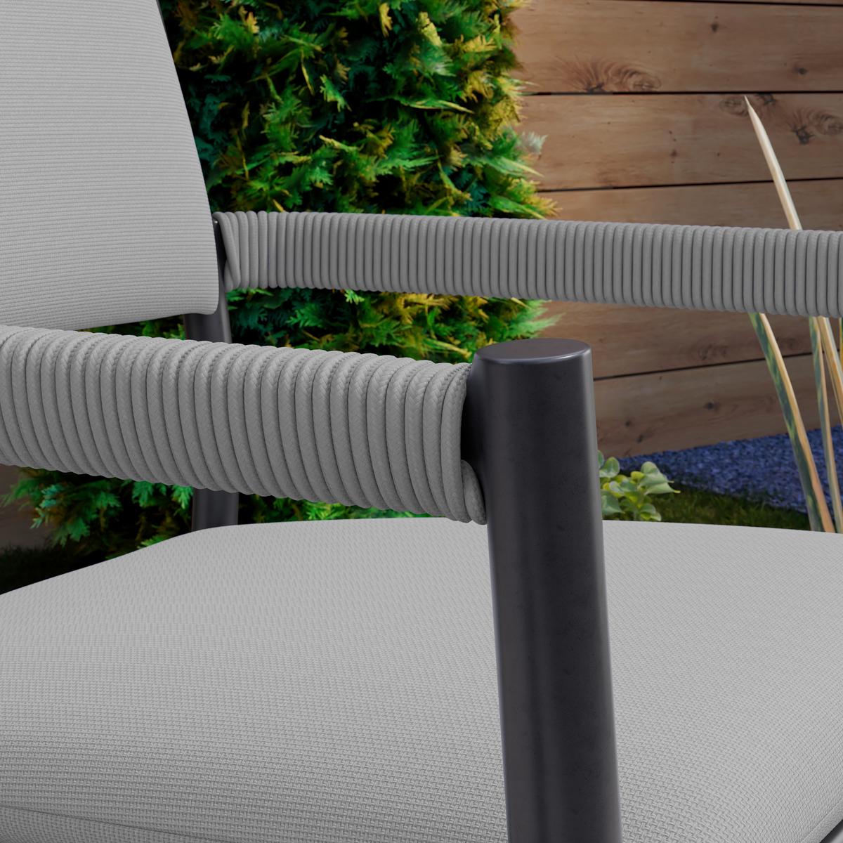 Gartenstuhl Hanoi Anthrazit - Anthrazit, MODERN, Textil/Metall (57/84/60cm) - Mömax