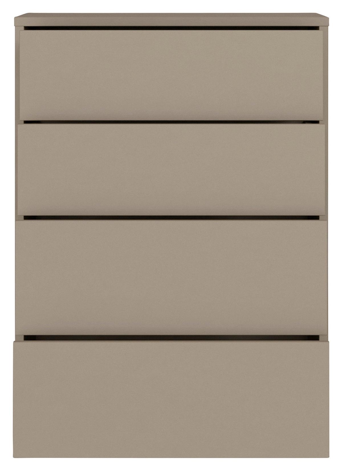 Komoda Alice, Rjavosiva - srebrne barve/rjavosiva, Trend, umetna masa/leseni material (75/99/35cm) - Carryhome