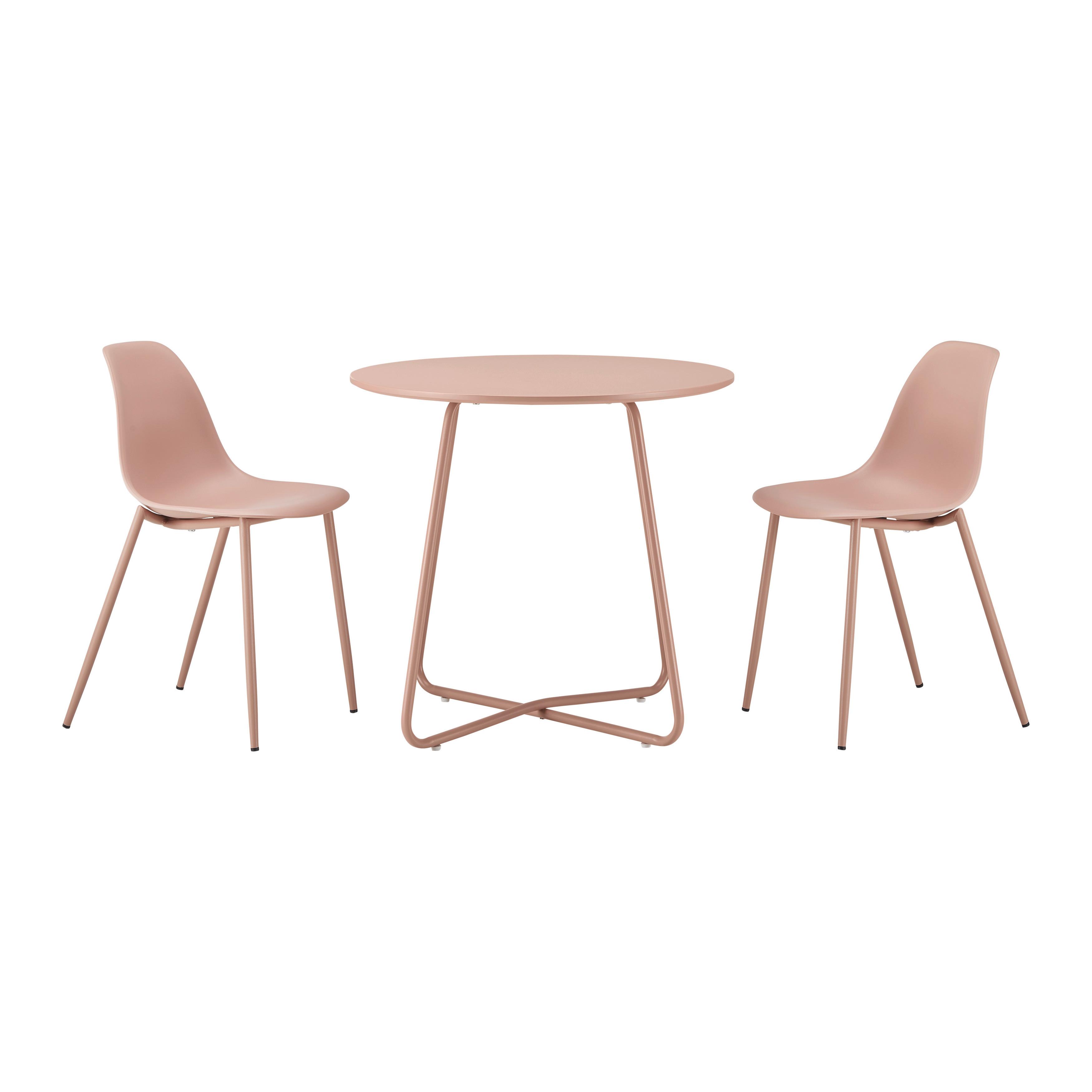 Kindersitzgruppe Casey Rosa Kunststoff/Metall - Rosa, MODERN, Kunststoff/Metall (60/31/56/56,5/60/38,5cm) - Bessagi Kids