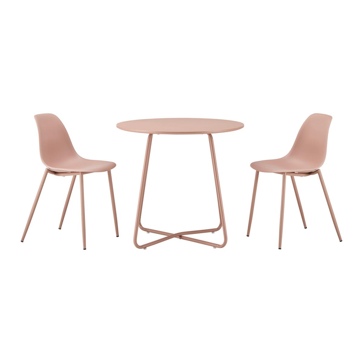 Kindersitzgruppe Casey Rosa Kunststoff/Metall - Rosa, MODERN, Kunststoff/Metall (60/56/60cm) - Bessagi Kids