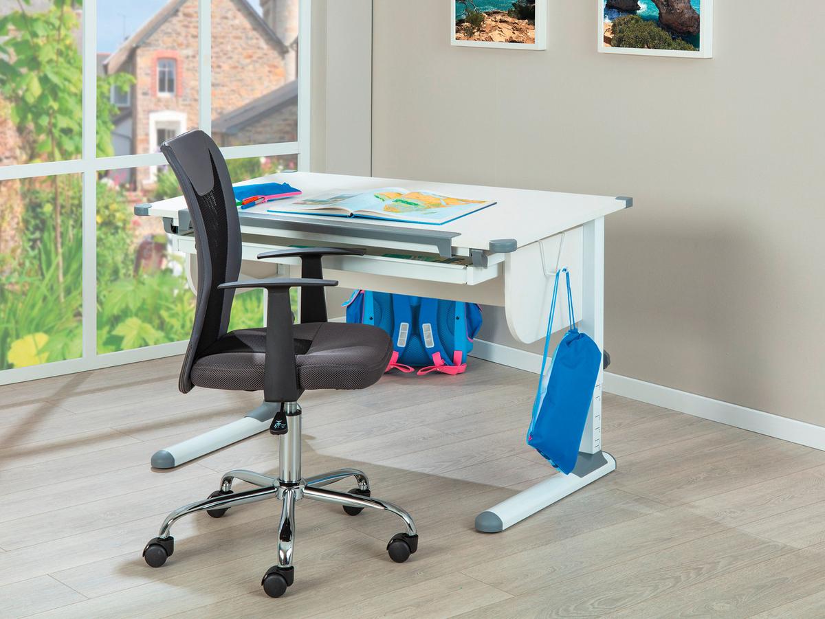 Jugendschreibtisch Studare Weiß - Weiß, MODERN, Holzwerkstoff/Metall (110/68/55cm) - MID.YOU