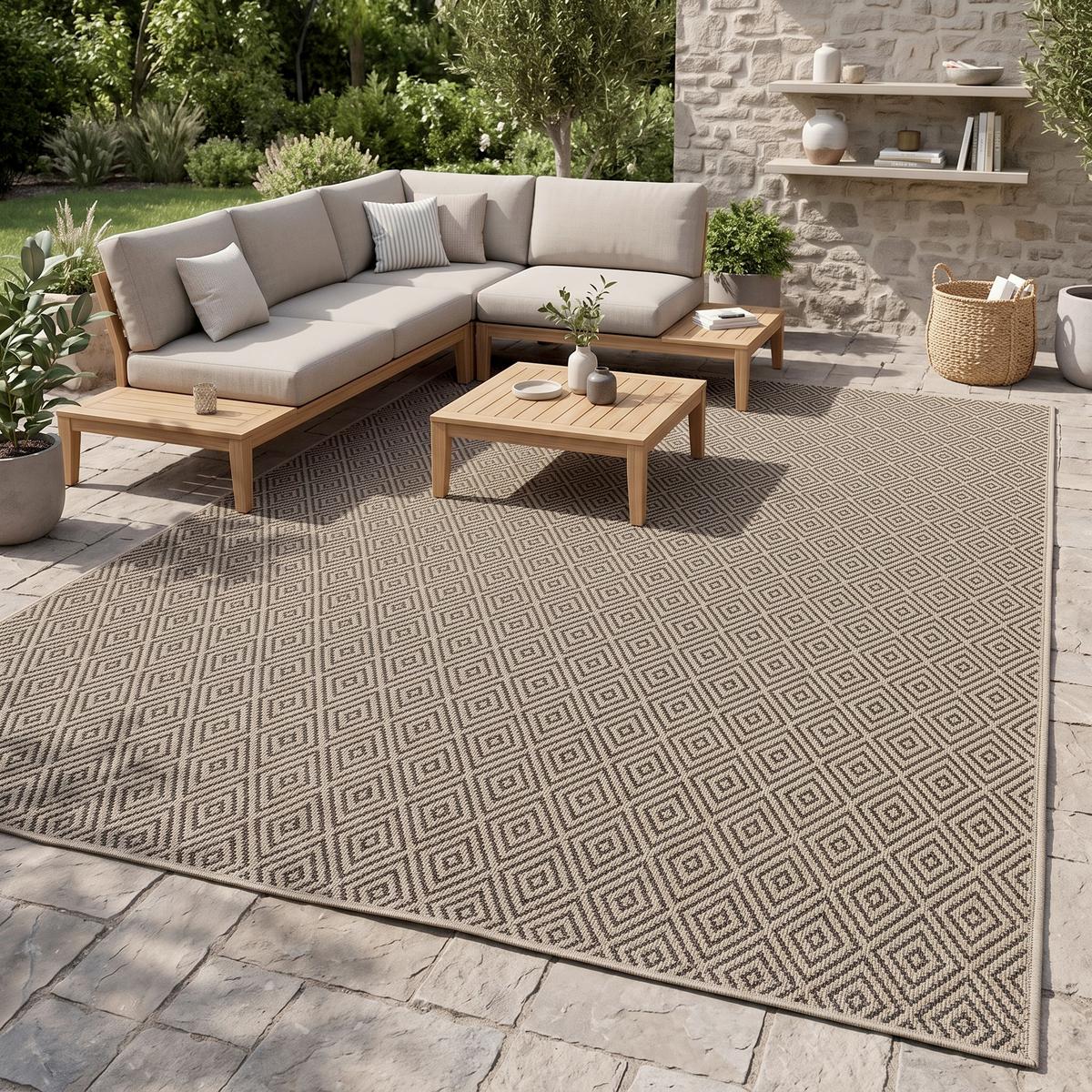 Outdoorteppich Kansas Naturfarben ca. 240x340cm - Naturfarben, KONVENTIONELL, Textil (240/340cm) - Novel