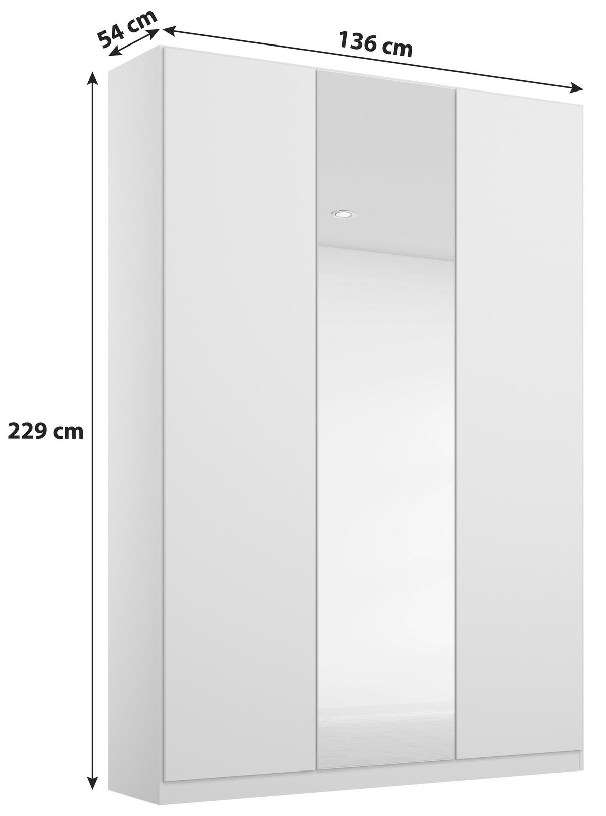 Dulap cu uși rotative ALABAMA - argintiu/gri deschis, Modern, material pe bază de lemn (136/229/54cm)
