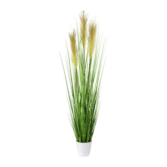Kunstpflanze Grün - Weiß/Grün, Basics, Kunststoff (95cm)