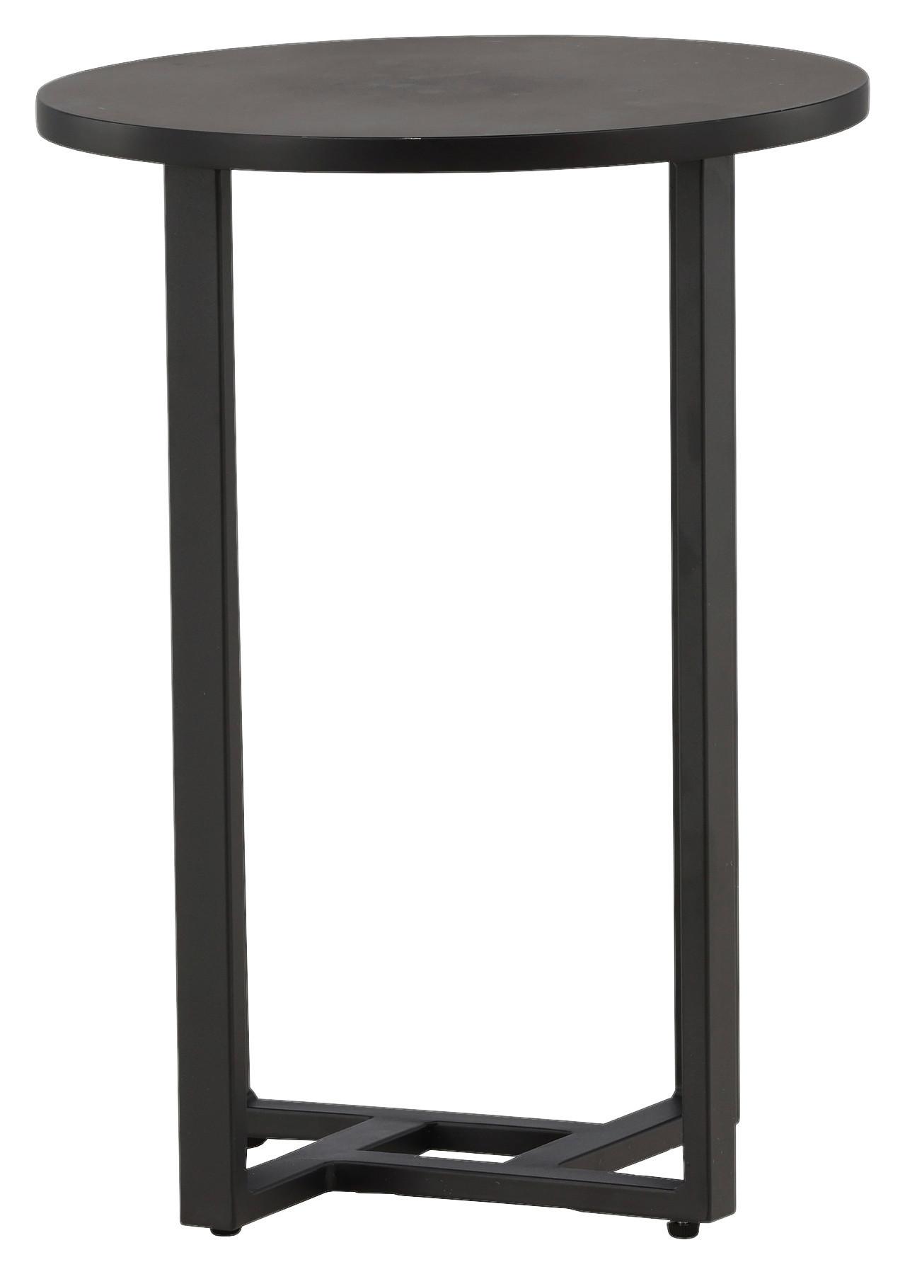 Couchtisch Lawton Ø ca. 40 cm Schwarz - Schwarz, Design, Holzwerkstoff/Metall (40/40/55cm) - Livetastic