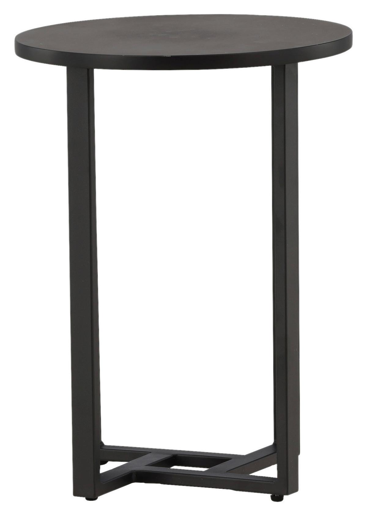 Couchtisch Lawton Ø ca. 40 cm Schwarz - Schwarz, Design, Holzwerkstoff/Metall (40/40/55cm) - Livetastic