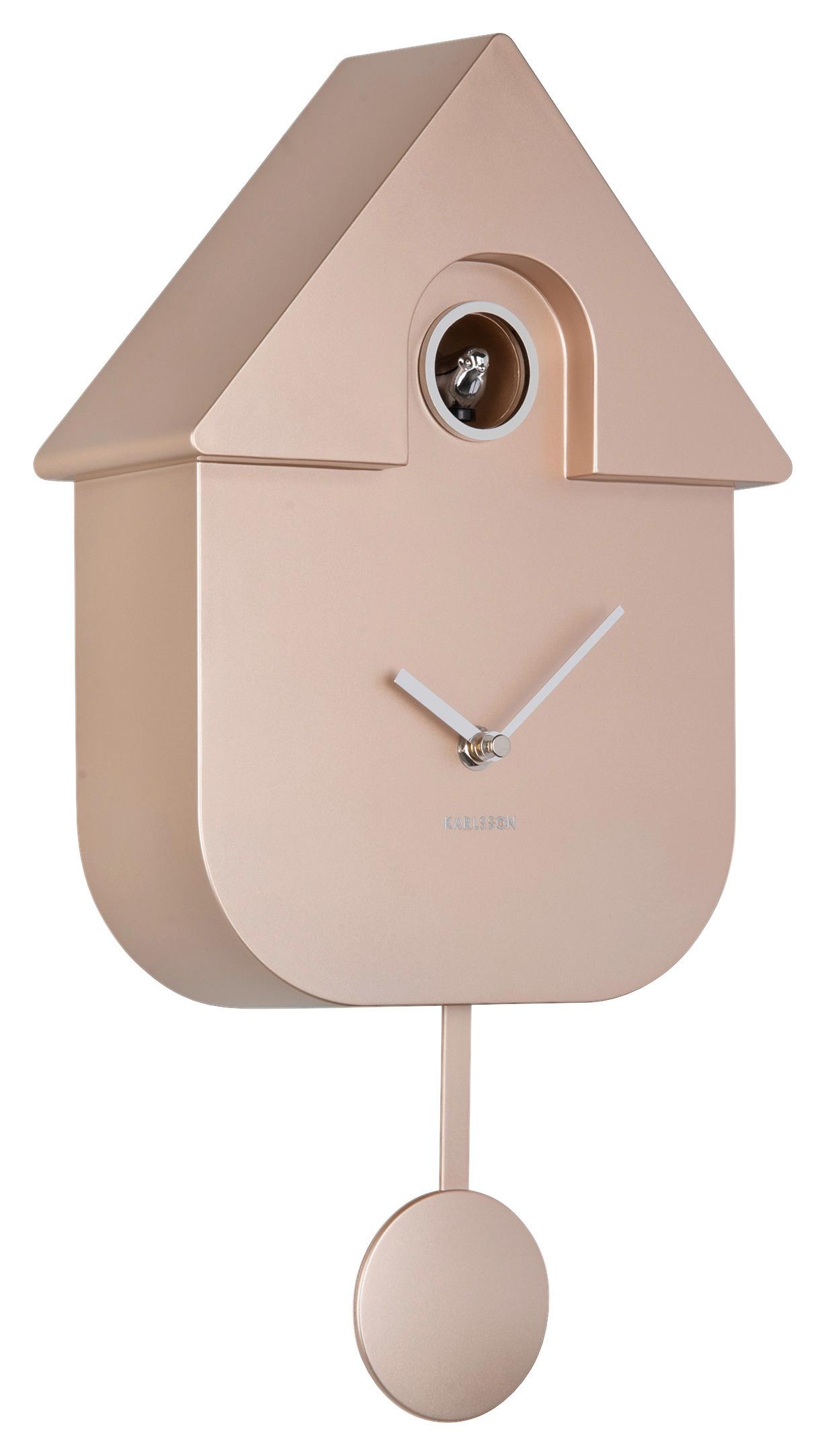 ZEGAR ŚCIENNY KA5867RG - różowe złoto, Basics, tworzywo sztuczne (21,5/41/8,5cm) - Karlsson