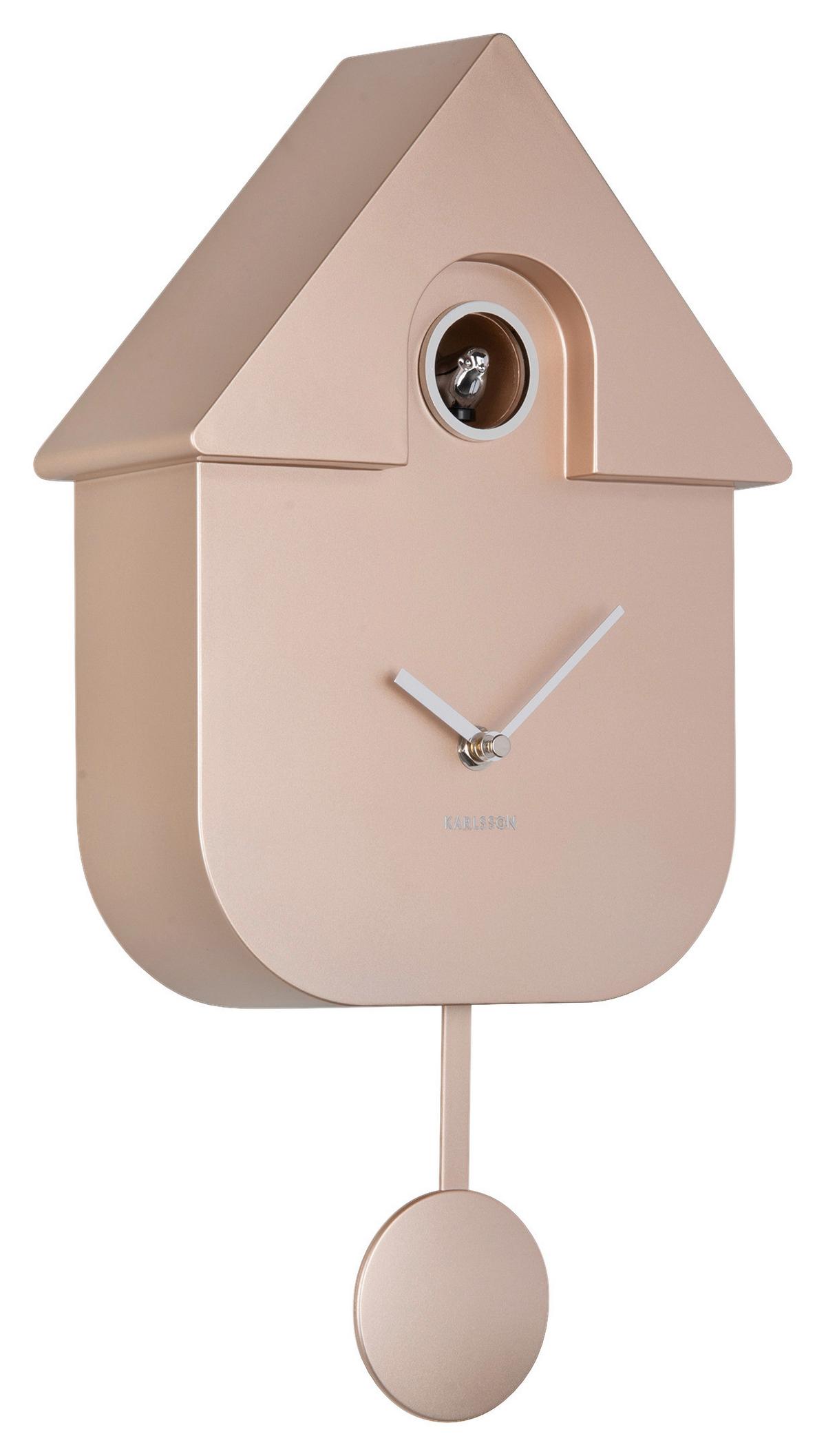ZEGAR ŚCIENNY KA5867RG - różowe złoto, Basics, tworzywo sztuczne (21,5/41/8,5cm) - Karlsson