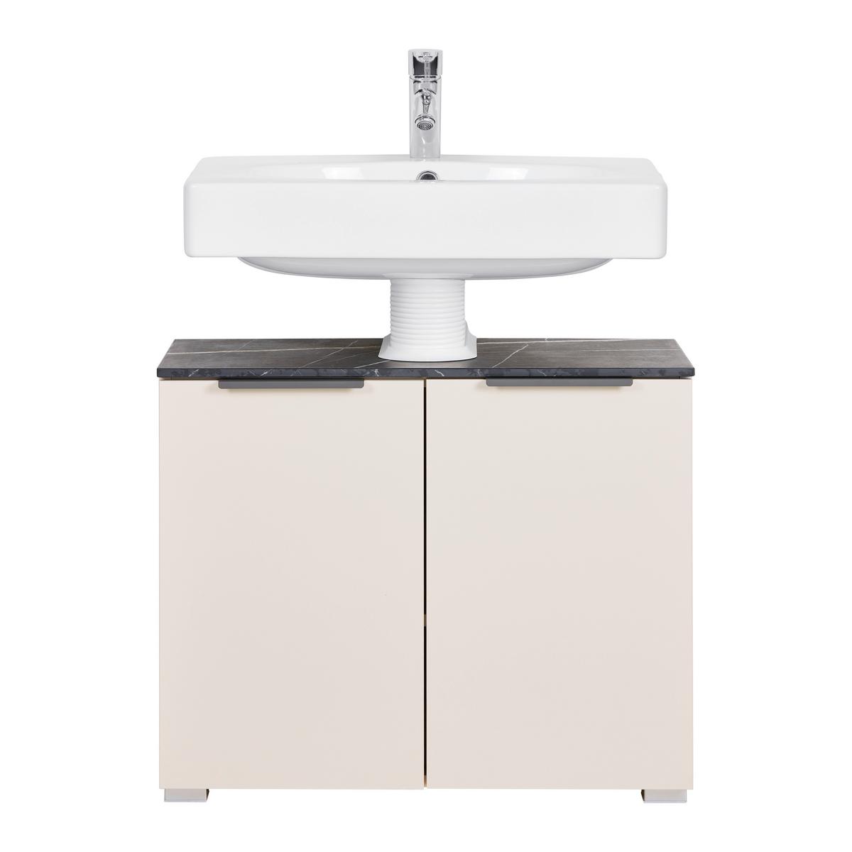 Waschbeckenunterschrank Liana Kaschmirfarben - Anthrazit, MODERN, Holzwerkstoff/Metall (70/59/35cm) - Mömax