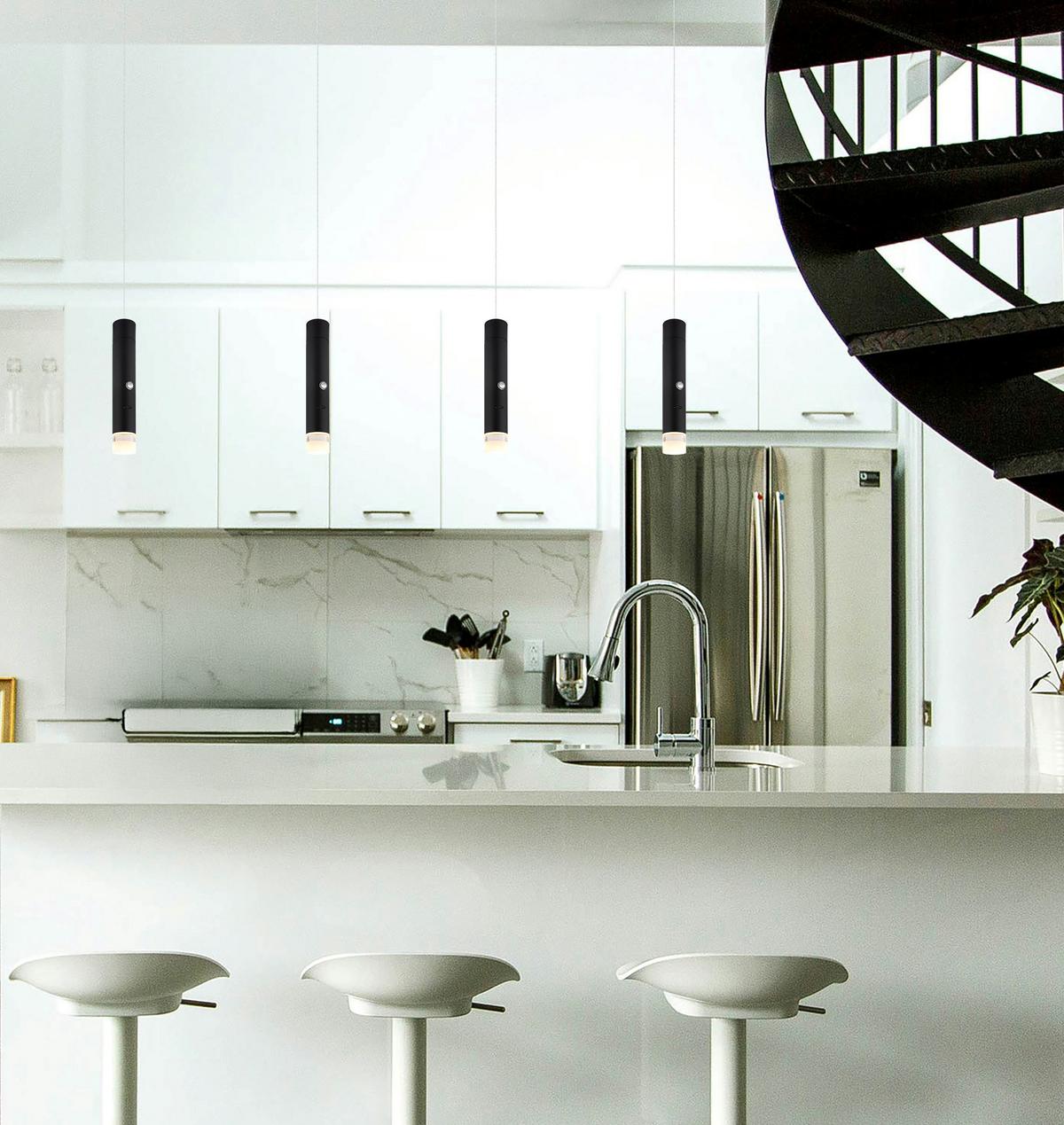 LAMPA WISZĄCA LED 16060 PELO - przejrzysty/czarny, Design, tworzywo sztuczne/metal (38/120cm) - Globo