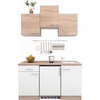 Moderen Mini Kuhinjski Blok Z Aparati Samoa, Bela, Hrast - bela/barve aluminija, Konvencionalno, umetna masa/leseni material (150,5/205/60cm) - Mömax