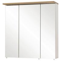 Omara Z Ogledalom Jelda, Bela, Barva Hrasta - srebrne barve/barve hrasta, Moderno, kovina/steklo (70,4/72,3/23,7cm) - Stylife