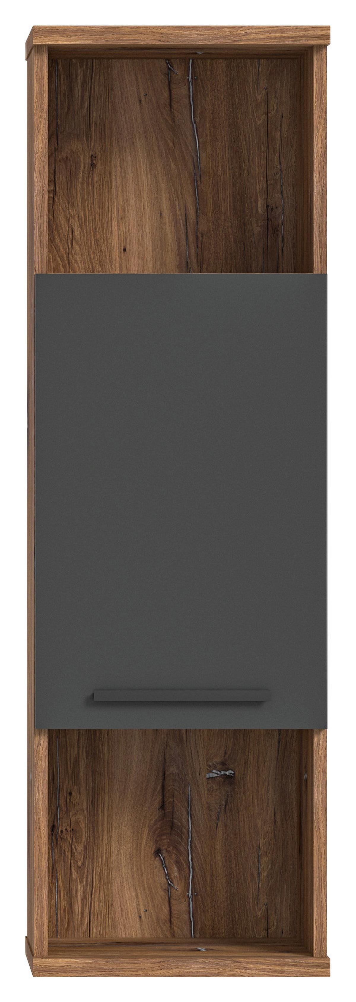 Midischrank Ramon ca. 35x112 cm Eiche/Grau - MODERN, Holzwerkstoff/Kunststoff (35/112/25cm) - MID.YOU