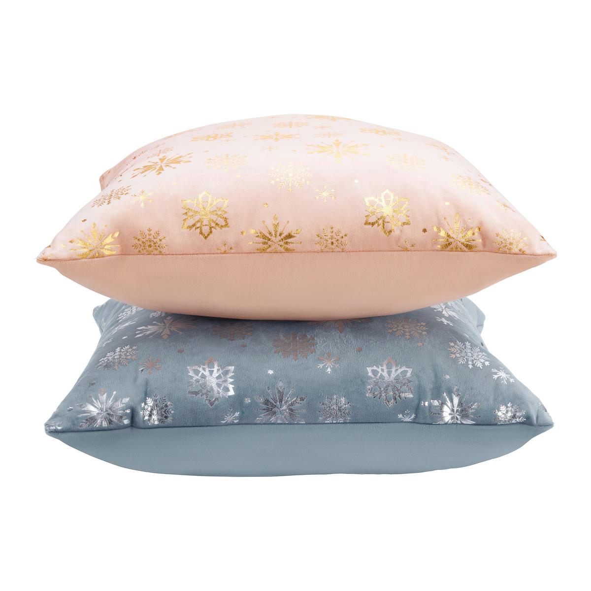 Díszpárna Snowflake 45/45 - jadezöld/ezüstszínű, textil (45/45cm) - Mömax