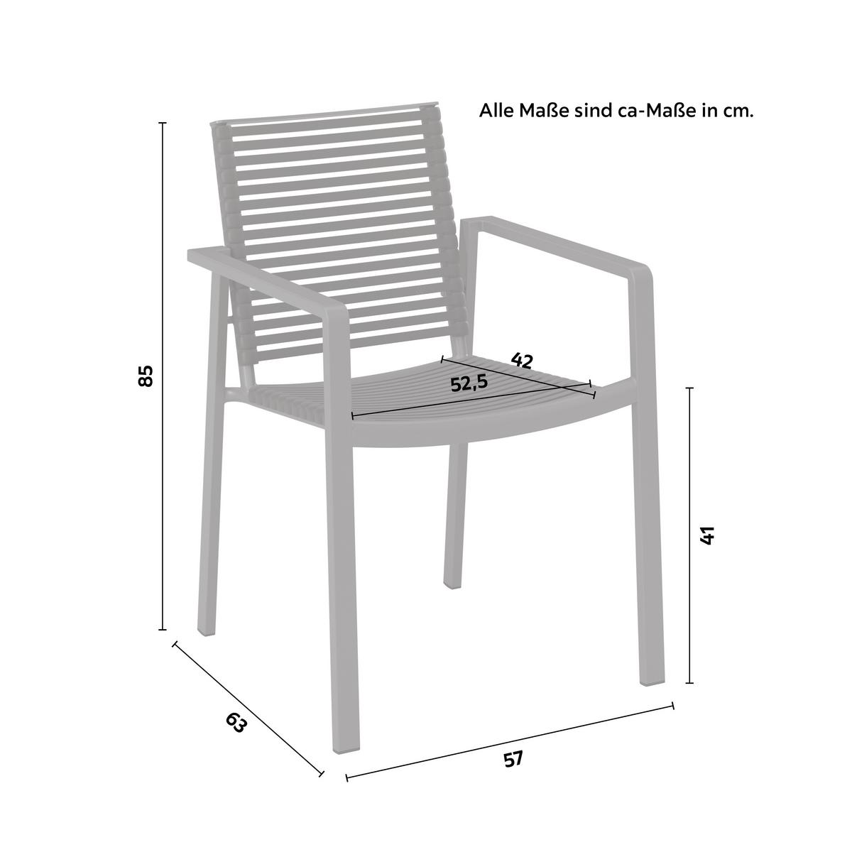 Gartenstuhl Cancun Anthrazit - Anthrazit, Modern, Kunststoff/Metall (57/85/63cm) - Mömax