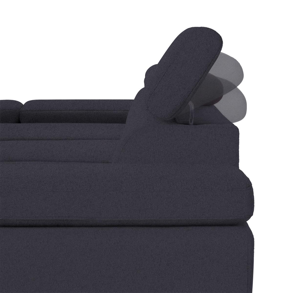 Wohnlandschaft Molina Mini in Dunkelblau - Schwarz/Dunkelblau, MODERN, Textil/Metall (189/277cm) - Mömax