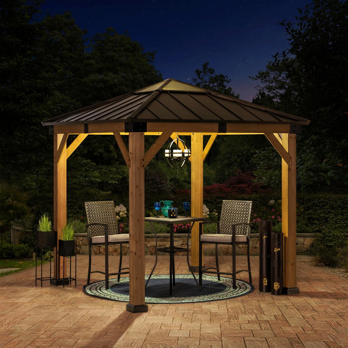 Pavillon Gazebo Rapi Braun ca. 273x274x273cm - Braun, Basics, Kunststoff/Metall (273/274/273cm)