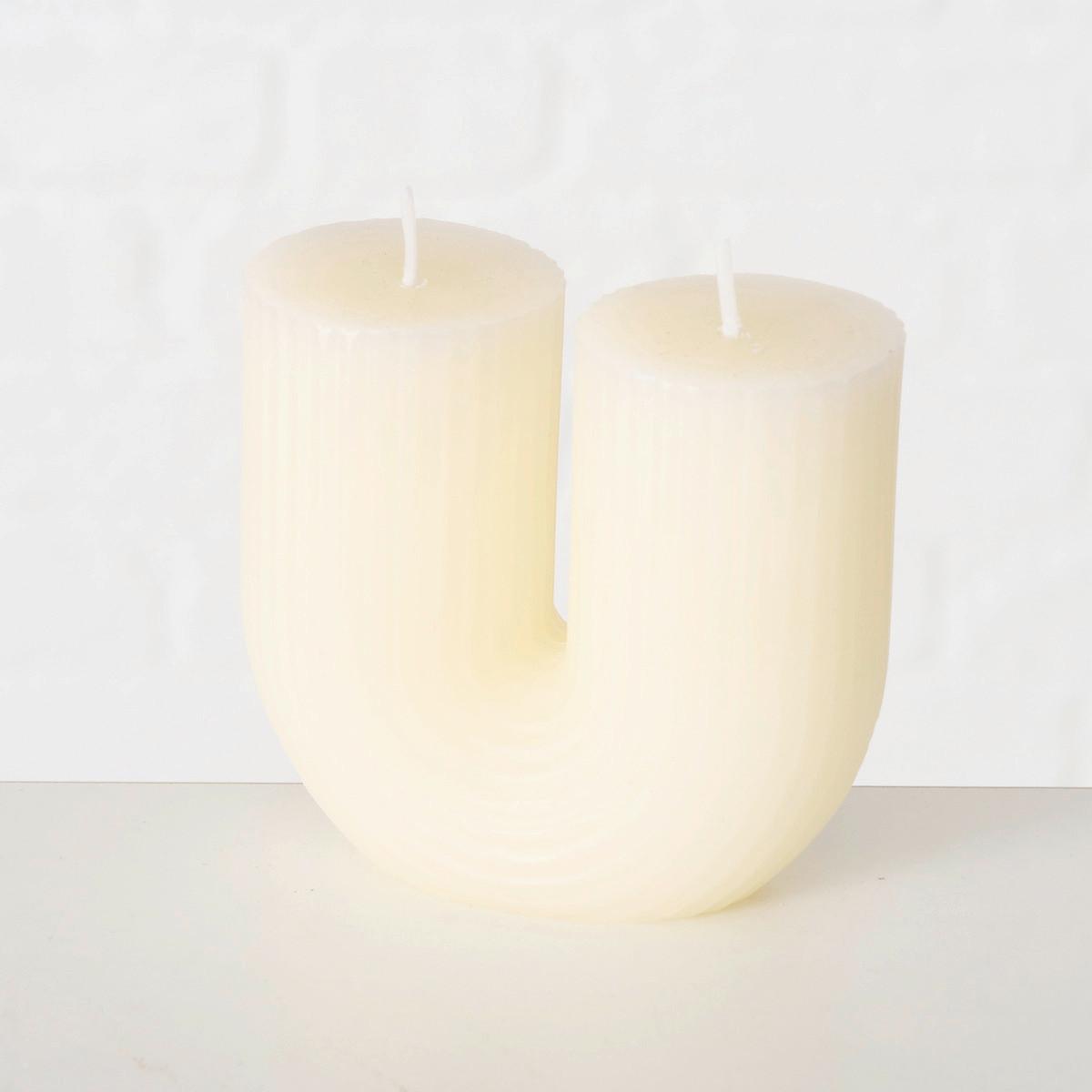 Gyertya Una I - fehér, Basics, természetes anyagok/paraffin (9/8,5/4,5cm) - Modern Living