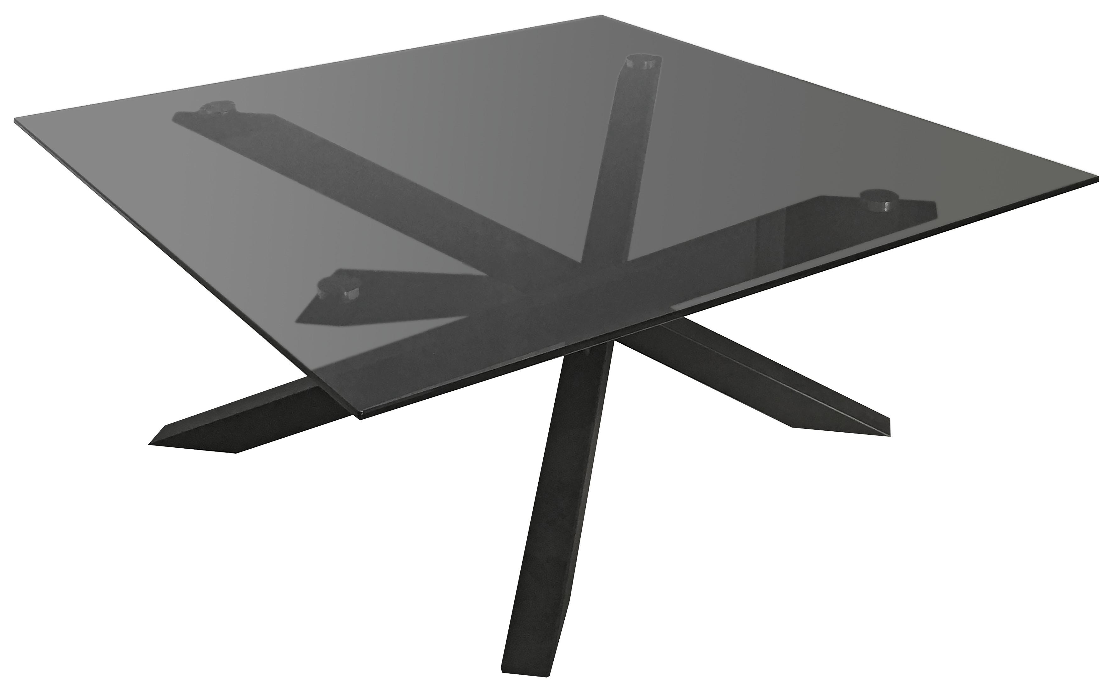 STOLIK KAWOWY JONNY - czarny/szary, Design, metal/szkło (90/90/38cm) - Carryhome