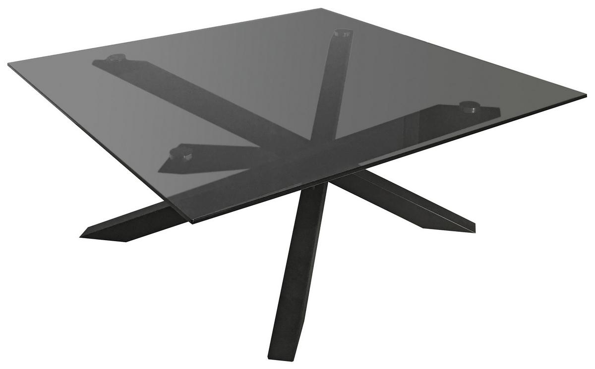 STOLIK KAWOWY JONNY - czarny/szary, Design, metal/szkło (90/90/38cm) - Carryhome