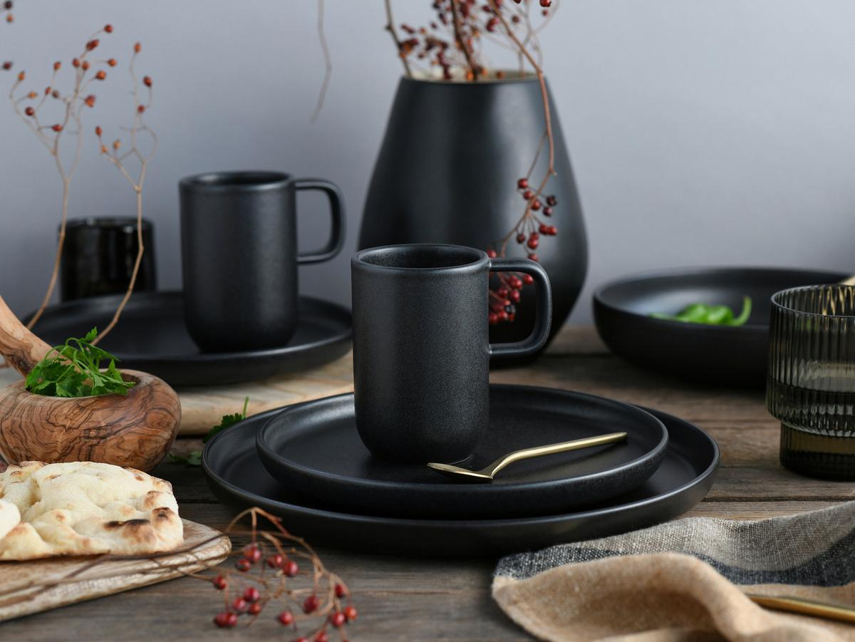 Kombinirani Servis Uno Black, 8-Delni - črna, Basics, keramika - Creatable