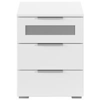 Noćni Ormarić Mars 3l-Gr - bijela/boje aluminija, Basics, drvni materijal/metal (40/50/40cm) - Modern Living