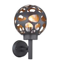 AUSSENWANDLEUCHTE HILARIO B: 22,5CM ANTHRAZIT - Klar/Anthrazit, Design, Kunststoff/Metall (20/22,5/32,7cm) - Globo