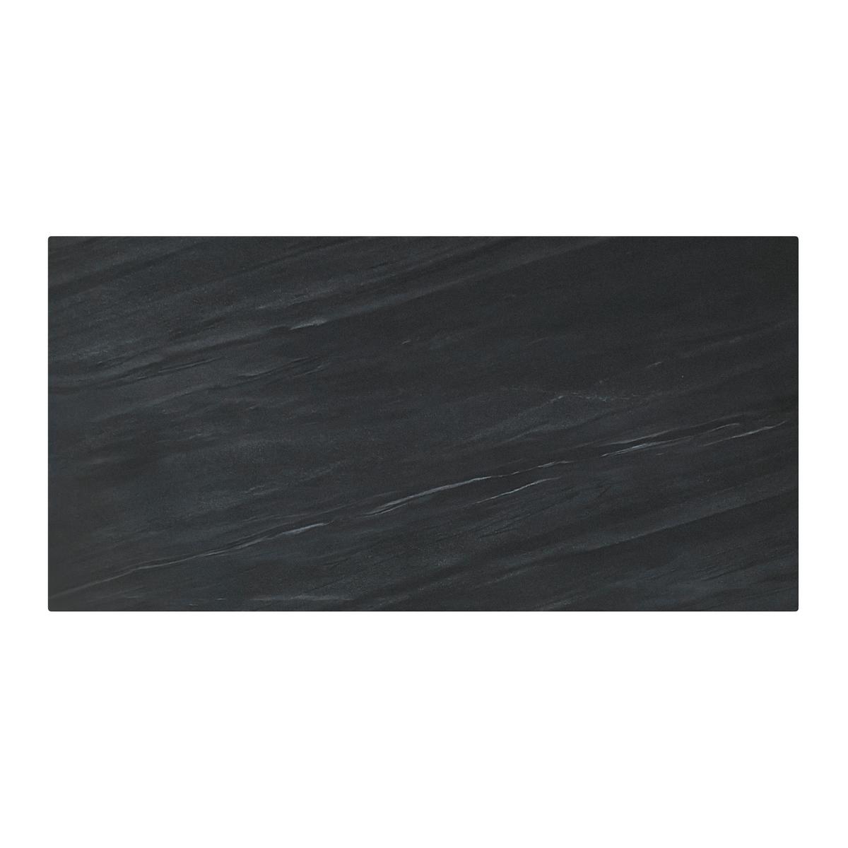 Esstisch Livan Dunkelgrau Keramik ca. 180x90x76 cm - Dunkelgrau/Schwarz, MODERN, Stein/Metall (180/76/90cm) - Bessagi Home