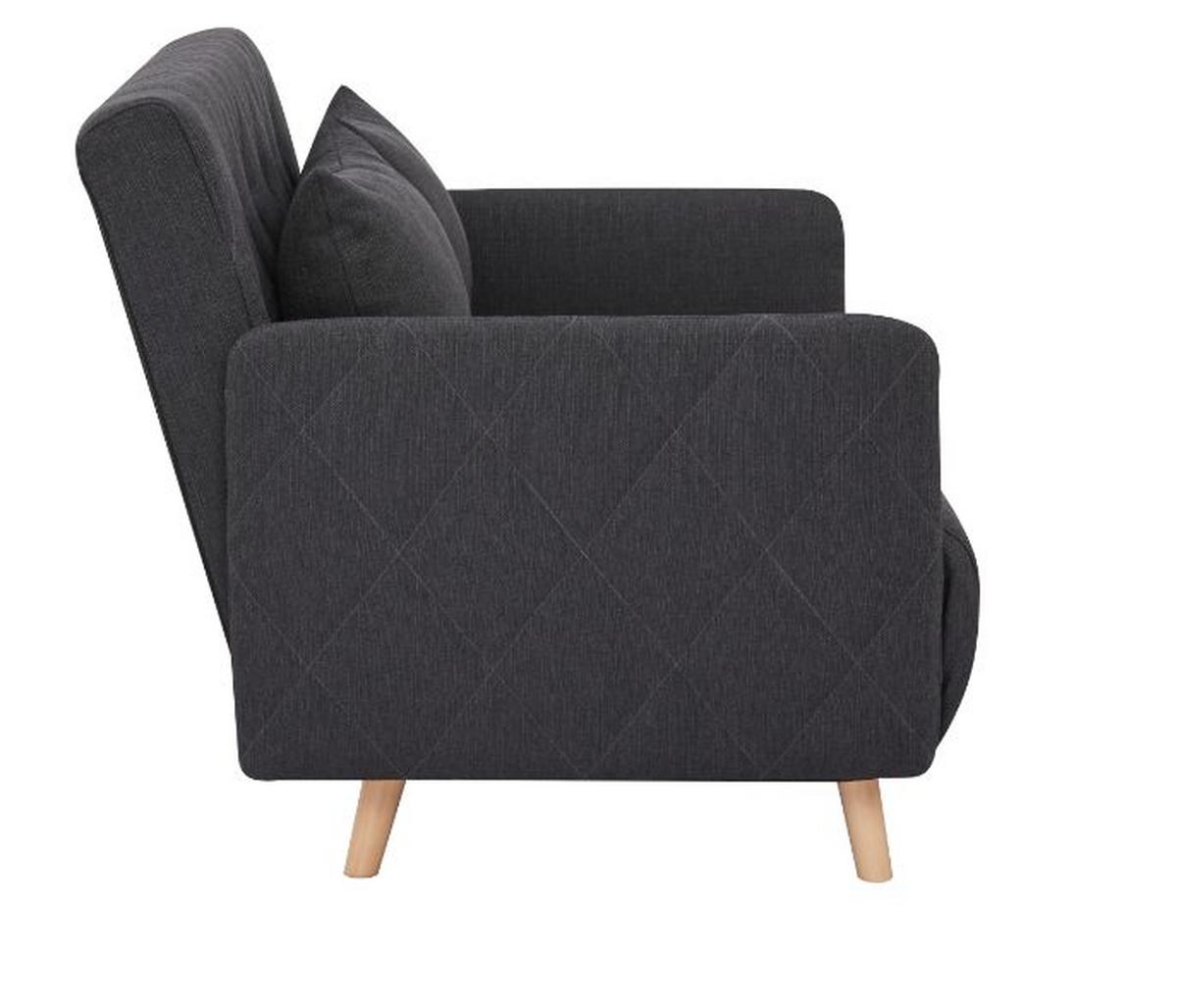 Zofa S Posteljno Funkcijo Dorry, Črna - črna/naravne barve, Moderno, tekstil/les (132/81/90cm)