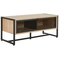 ŁAWKA Z PÓŁKĄ NA BUTY MELA SIDEBOARD - czarny/kolor dębu sonoma, Modern, metal/drewno (95/40/41cm) - P & B