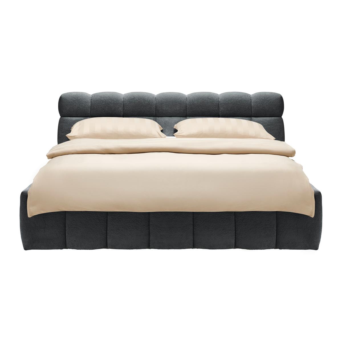 Polsterbett Monte Schwarz ca. 160x200cm - Schwarz, KONVENTIONELL, Kunststoff/Textil (160/200cm) - Based