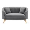 Dvosed Hope, Siva, Žamet - siva/naravne barve, Moderno, tekstil/les (141/77/73cm) - Bessagi Home