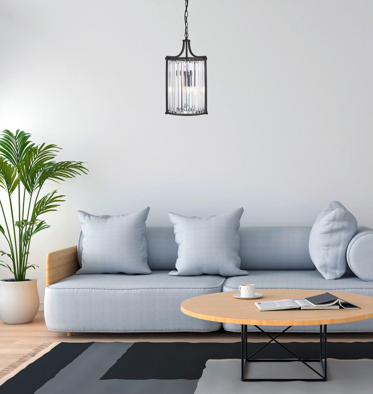 Kristály Függőlámpa Victoria 8092-2bk - fekete, Design, üveg/fém (26/150cm)