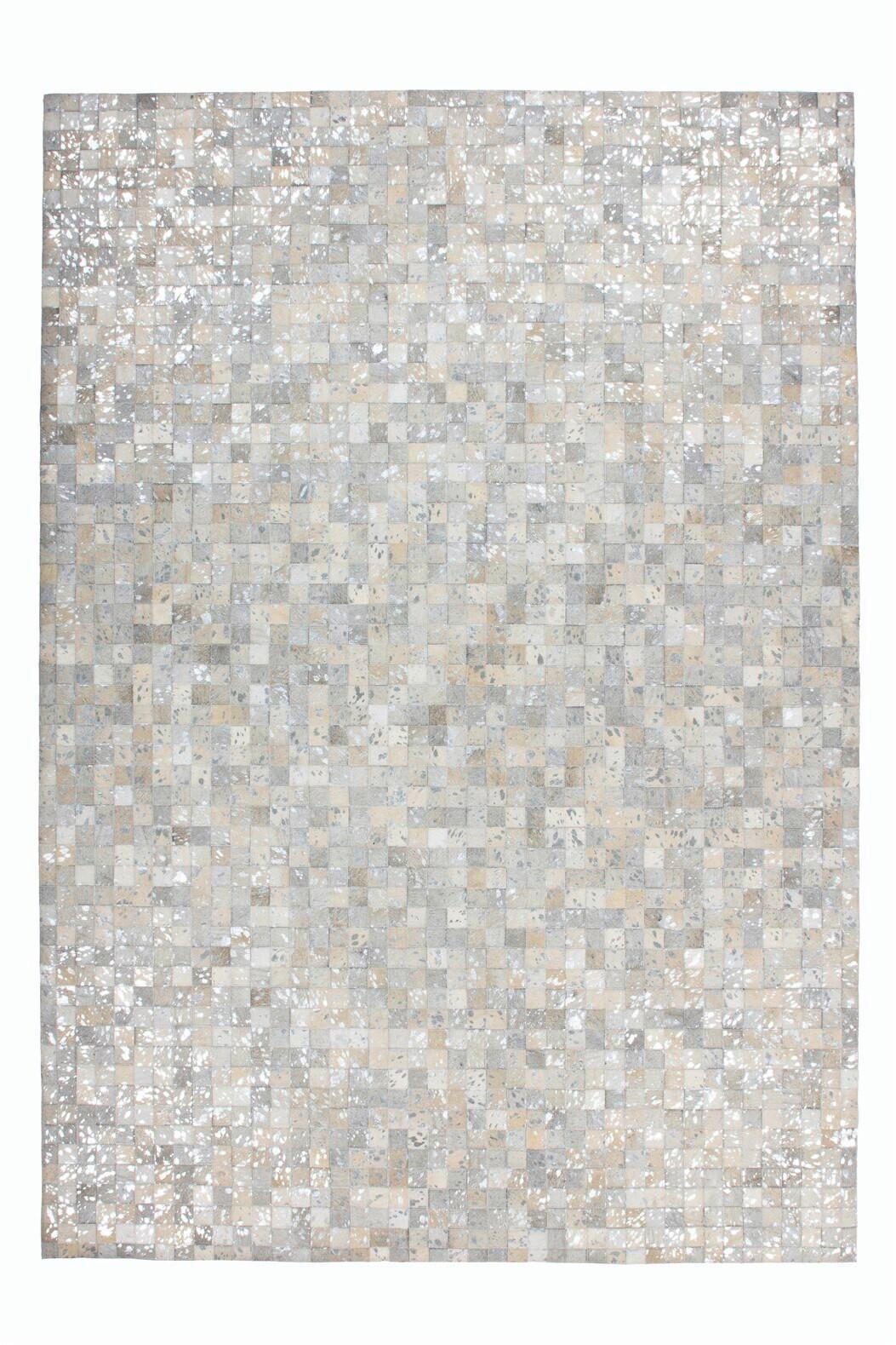 FLACHWEBETEPPICH ROCKET 110 GRAU / SILBER - Silberfarben/Grau, Konventionell, Leder (80/150cm) - Kayoom