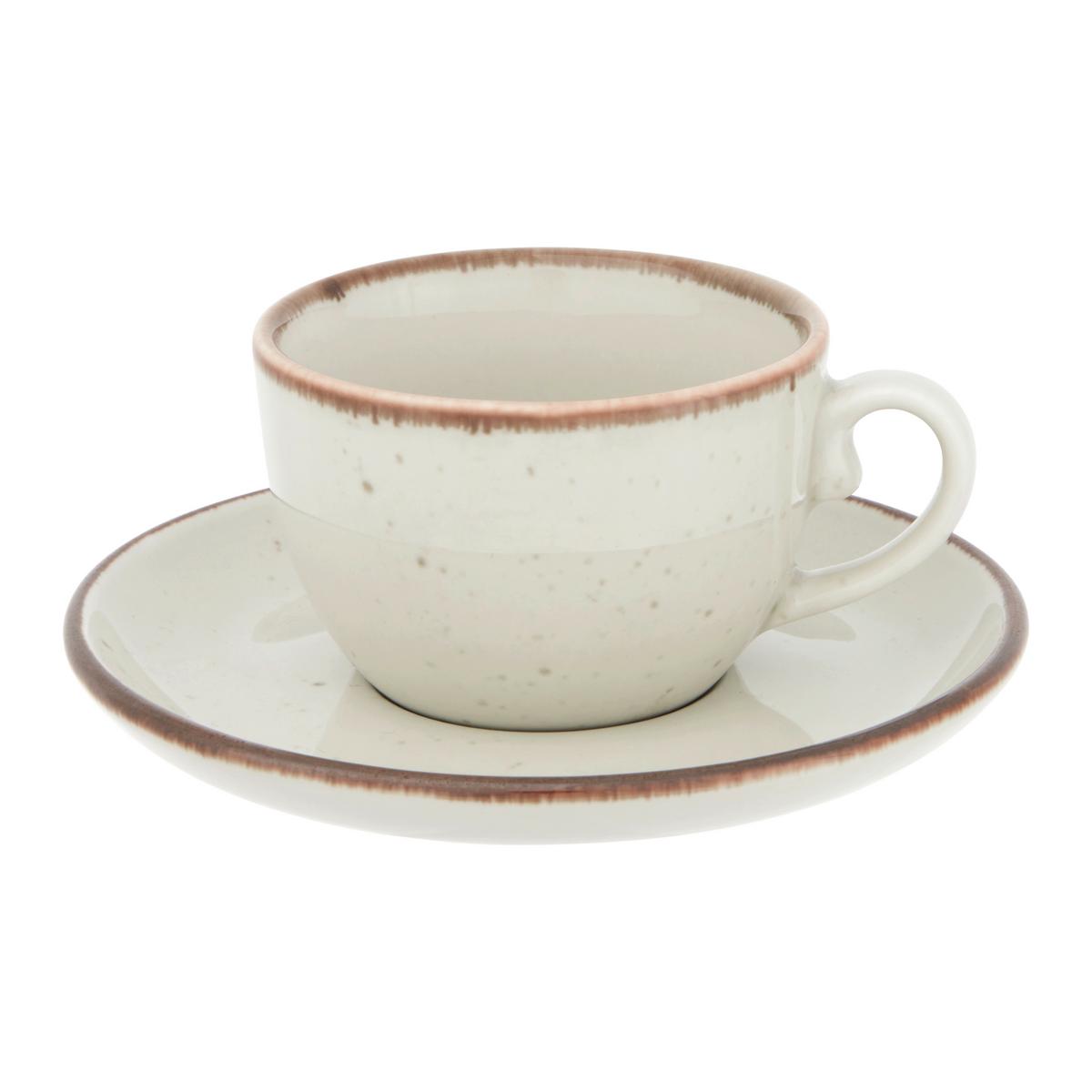Ceașcă espresso cu farfurioară Capri - crem, Modern, ceramică - Mömax