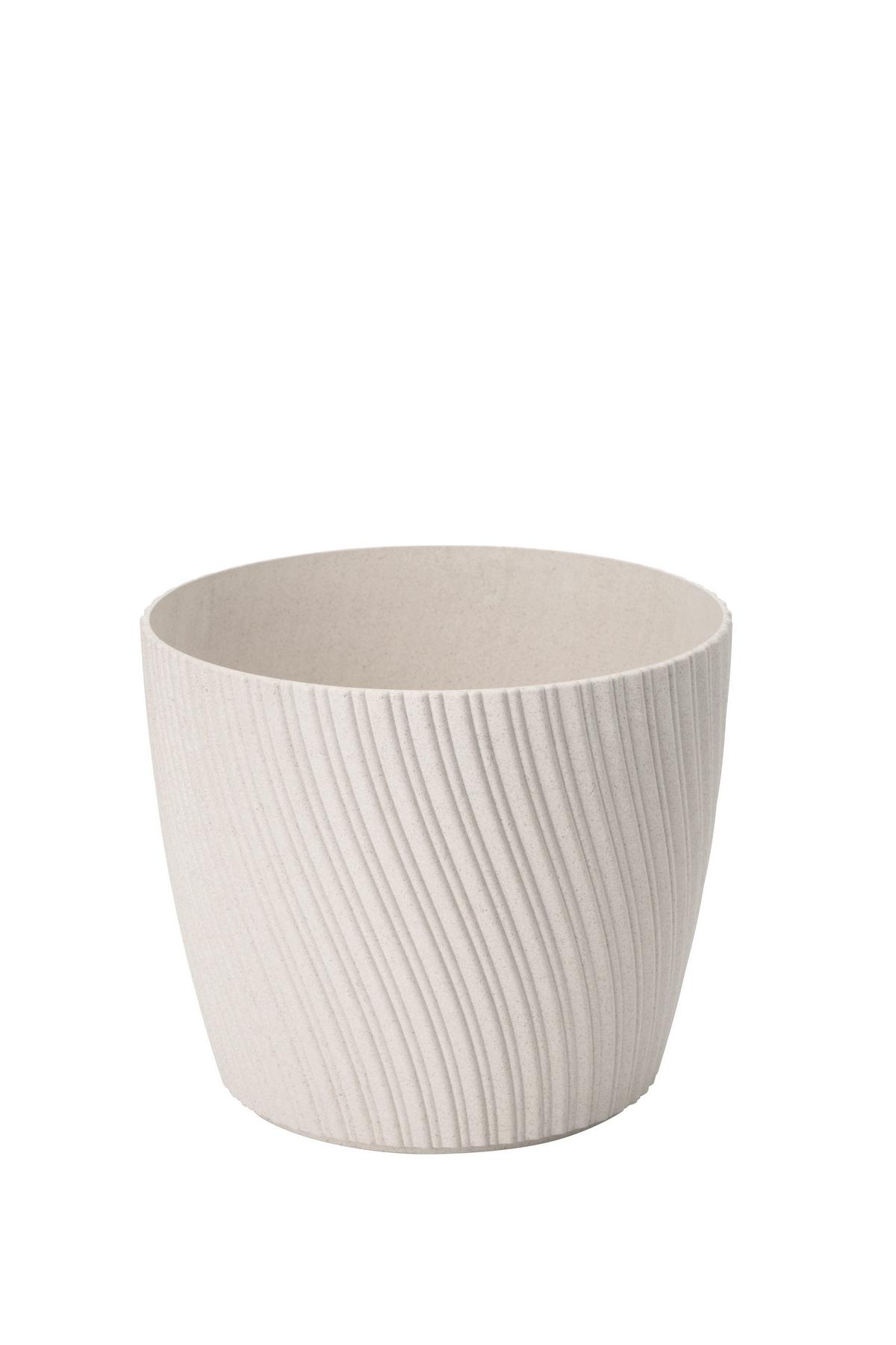 Kaspó Mira Eco Wood 15 - fehér, Konventionell, műanyag (14,8/12,35cm) - Mömax