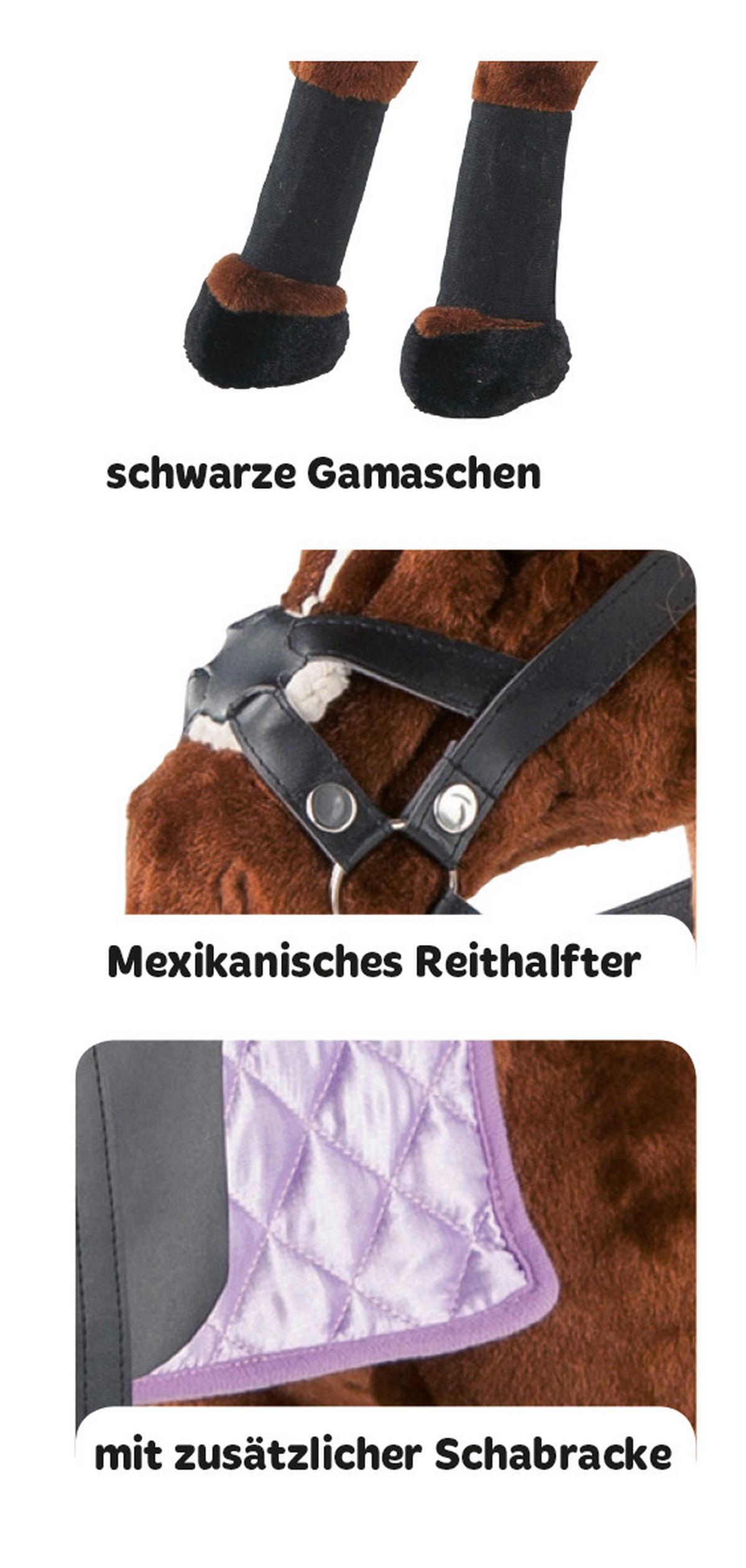 KONIK NA BIEGUNACH 58038 - brązowy, Trend, tkanina (81cm)