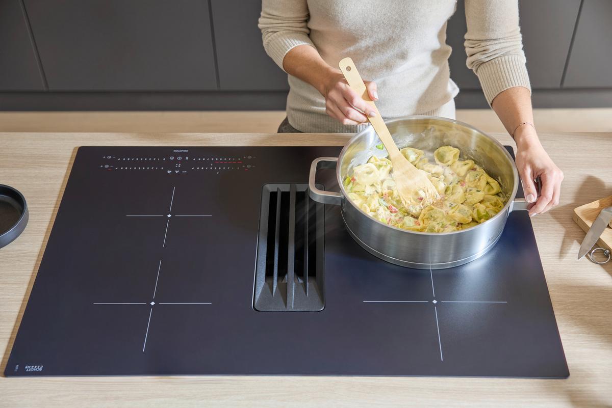 Kochfeld-Dunstabzug-Kombi DKEX8050IM - Schwarz, Basics, Glas/Metall (80/23/51cm) - Dieter Knoll