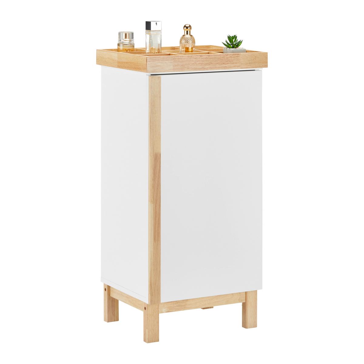 Unterschrank Rico Weiß/ Naturfarben ca. 42x85x35 cm - Naturfarben/Weiß, MODERN, Holz (42/85/35cm) - Bessagi Home