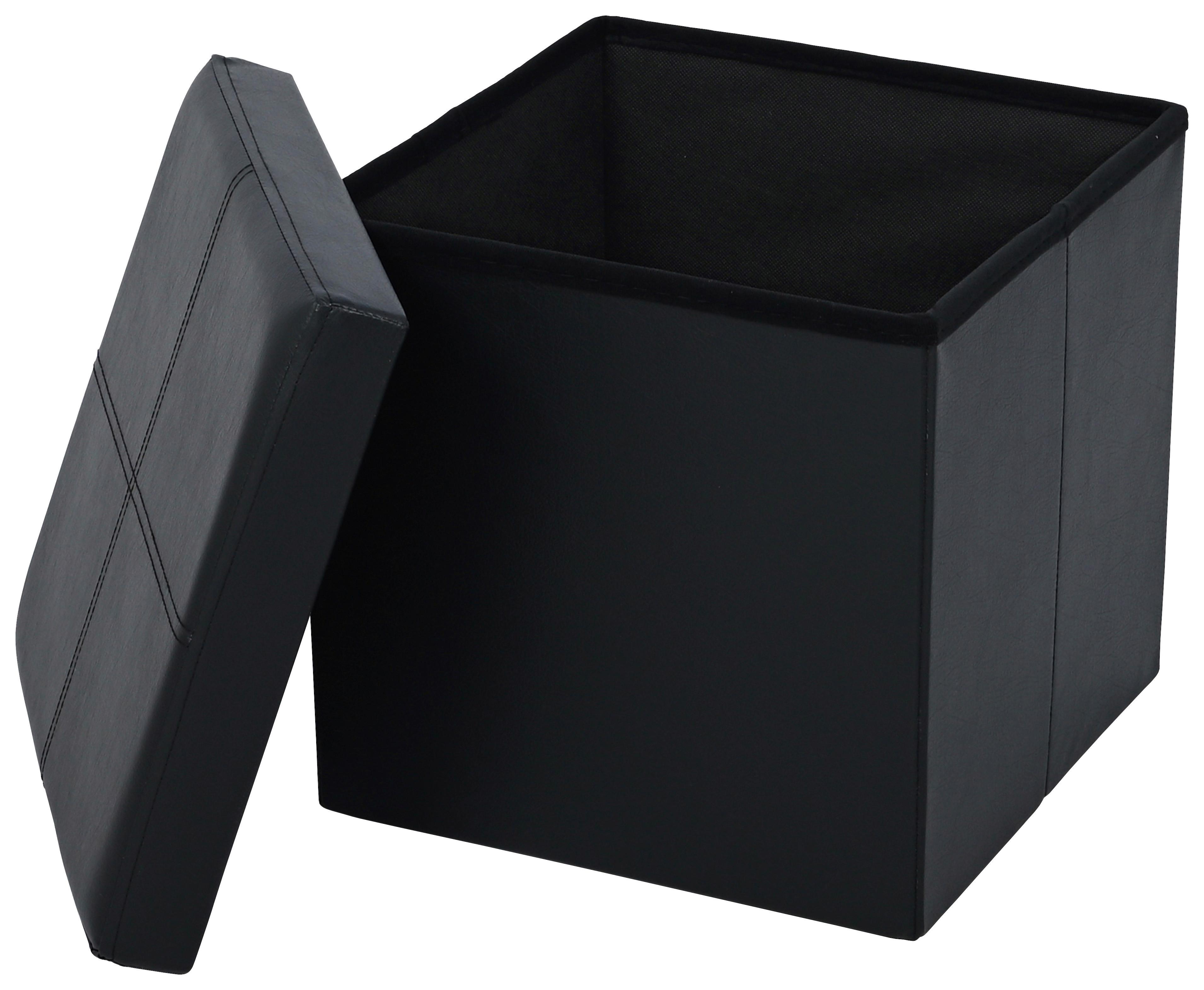 Tabure Oliver 1 - crna, Moderno, drvni materijal/tekstil (38/38/38cm) - Modern Living