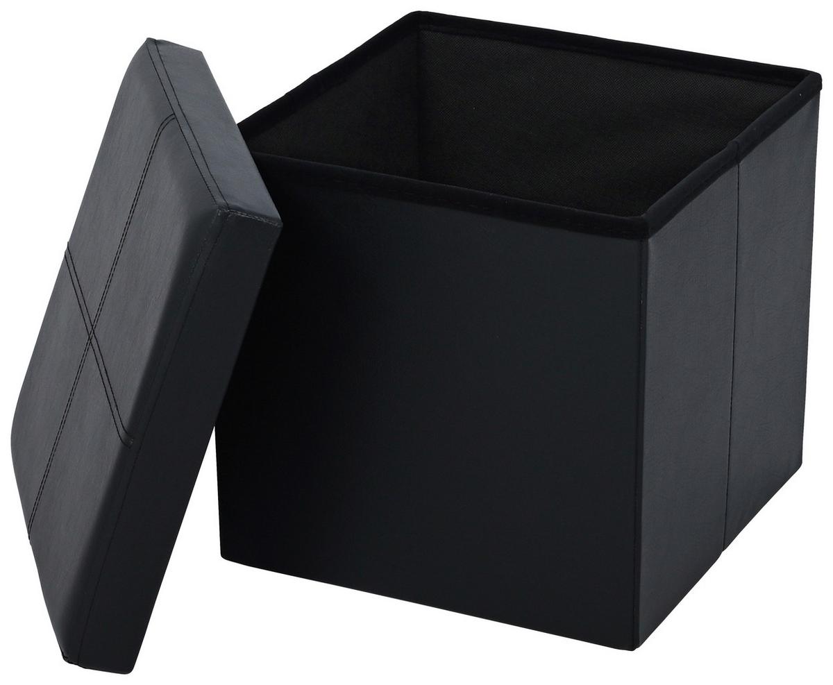 Tabure Oliver 1 - crna, Moderno, drvni materijal/tekstil (38/38/38cm) - Modern Living